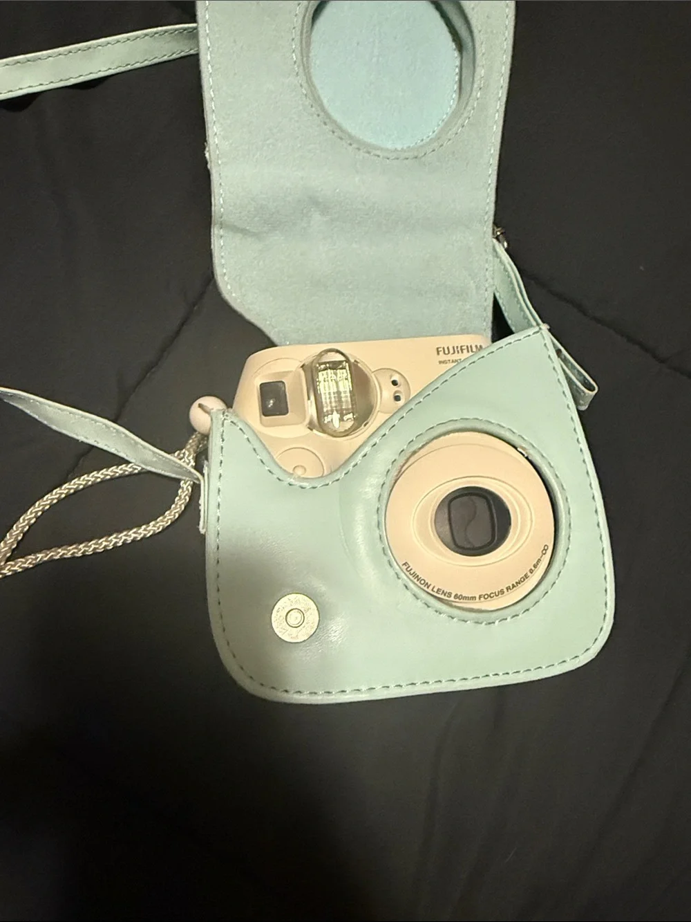 Fujifilm Instax Mini Camera with Mint Green Case